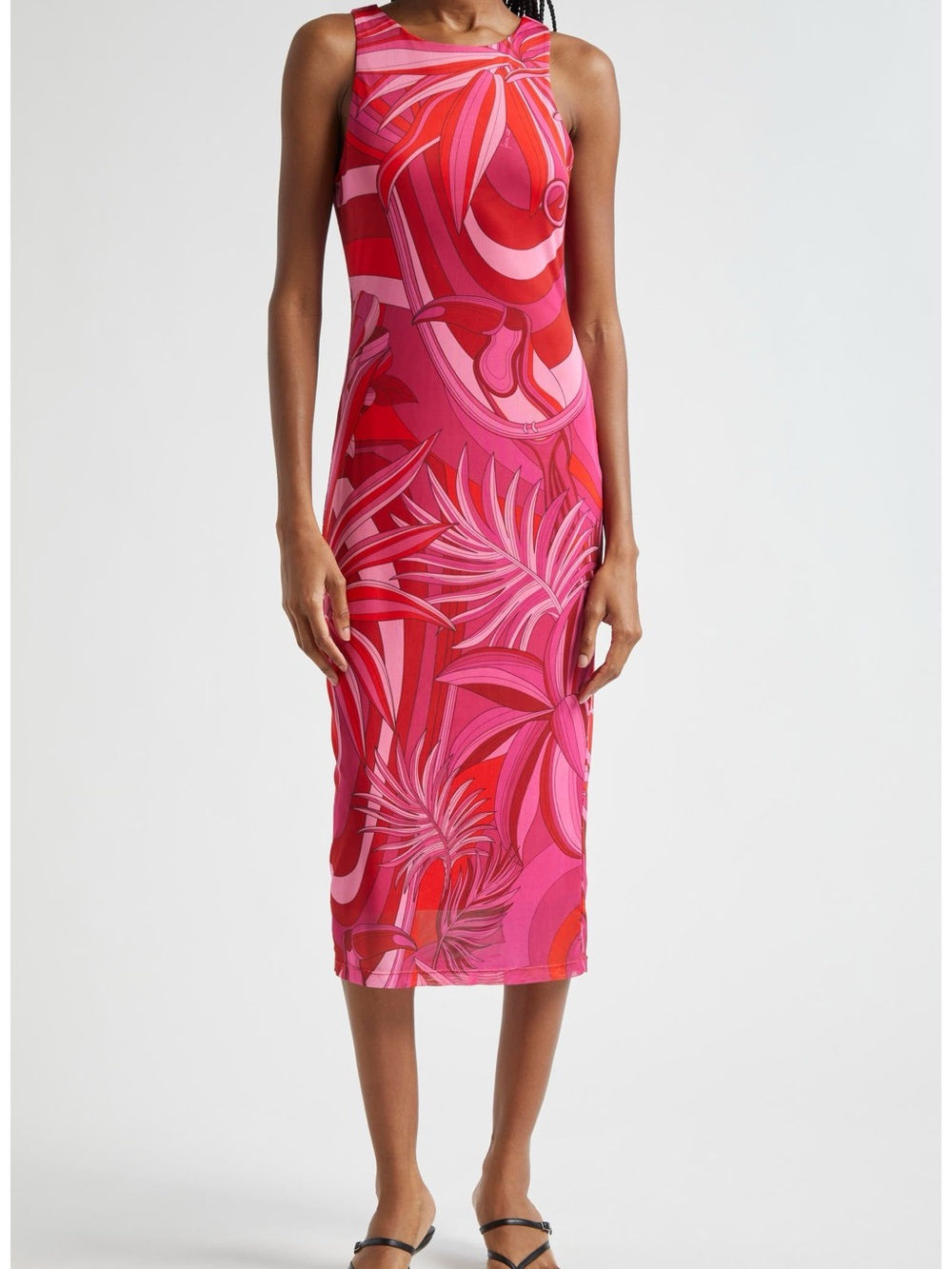 FARM Rio Endless Summer Floral Mesh Midi Dress